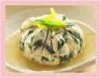 スチコンでほうれん草の茶巾豆腐