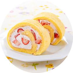 イチゴのロールケーキ