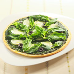 ほうれん草のジェノベーゼ風ピザ