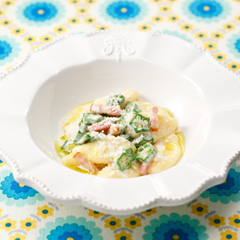 オクラソースのジャガイモニョッキ