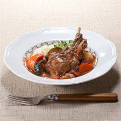 ラムチョップのトマト煮　クスクス添え