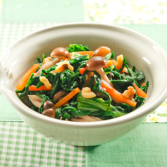 春菊としめじのクルミ和え（病院食：副菜）