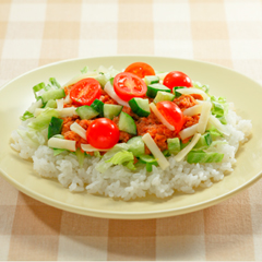 野菜たっぷりミートソース　タコライス風（病院食：主食）