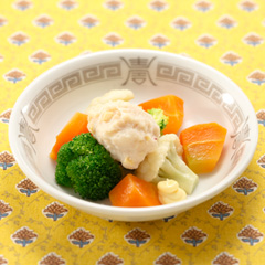 竹の子入りイカ団子と温野菜（病院食：副菜）