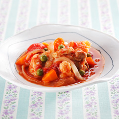 鶏と野菜のトマト煮込み（病院食：主菜）