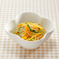 春雨と錦糸卵と水菜の和えもの（病院食：副菜）