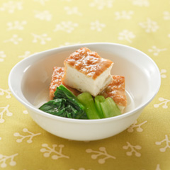 チンゲンサイと厚揚げのショウガ煮（病院食：副菜）