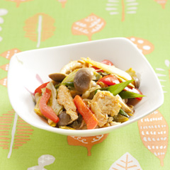 鶏としめじのカレー炒め（病院食：主菜）