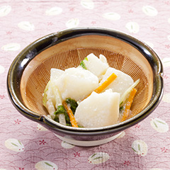 長芋と水菜のそぼろ煮（病院食：副菜）