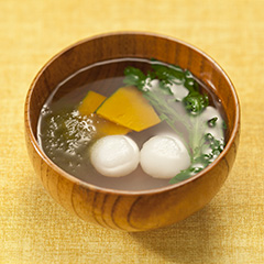 白玉とカボチャの月見汁（病院食：副菜）