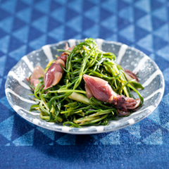 ホタルイカとおかひじきのポン酢和え（病院食：副菜）