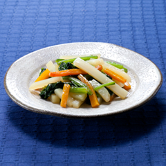 ジャガイモとほうれん草の甘辛炒め（病院食：副菜）