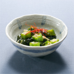ワカメとオクラの中華和え（病院食：副菜）