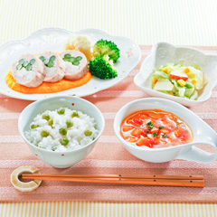 人参金柑ソースのロール蒸しメニュー