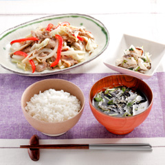 野菜と豚のしょうが炒めメニュー