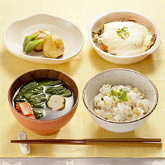 鮭と春キャベツの豆腐グラタンメニュー