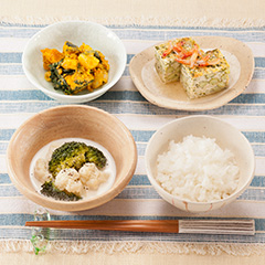 枝豆とあおさの擬製豆腐干し海老あんメニュー