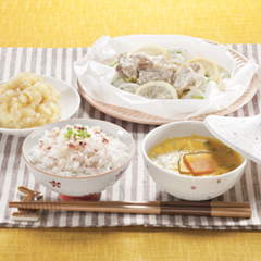 鶏と白菜のレモン香る包み蒸しメニュー