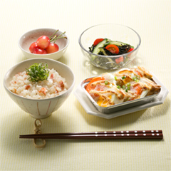 厚揚げとゆで卵の明太マヨ焼きメニュー