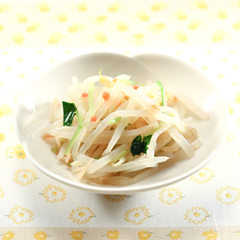 もやしとみつばの梅肉和え（病院食：副菜）