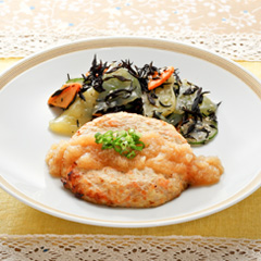 フィッシュバーグ 梨ソース（病院食：主菜）