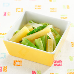 アスパラガスとじゃがいものカレー風味（病院食：副菜）