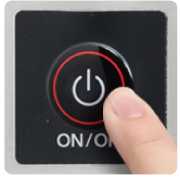 左側面にある「運転」ボタンを長押しする