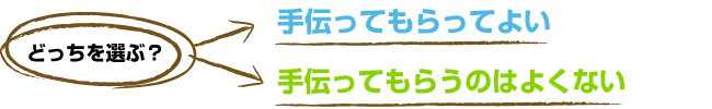 手伝ってもらってよいor手伝ってもらうのはよくない