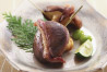 写真：椎茸の鴨はさみ焼き