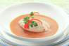 写真：ニジマスのムースガスパチョソース