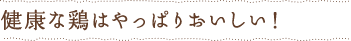 健康な鶏はやっぱりおいしい！