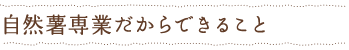 自然薯専業だからできること