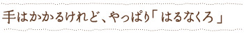 手はかかるけど、やっぱり「はるなくろ」