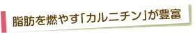 脂肪を燃やす「カルニチン」が豊富