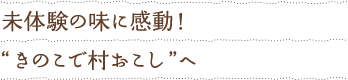 未体験の味に感動！“きのこで味おこし”へ