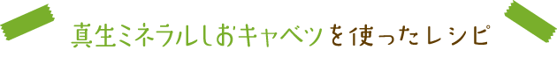 キャベツを使ったレシピ